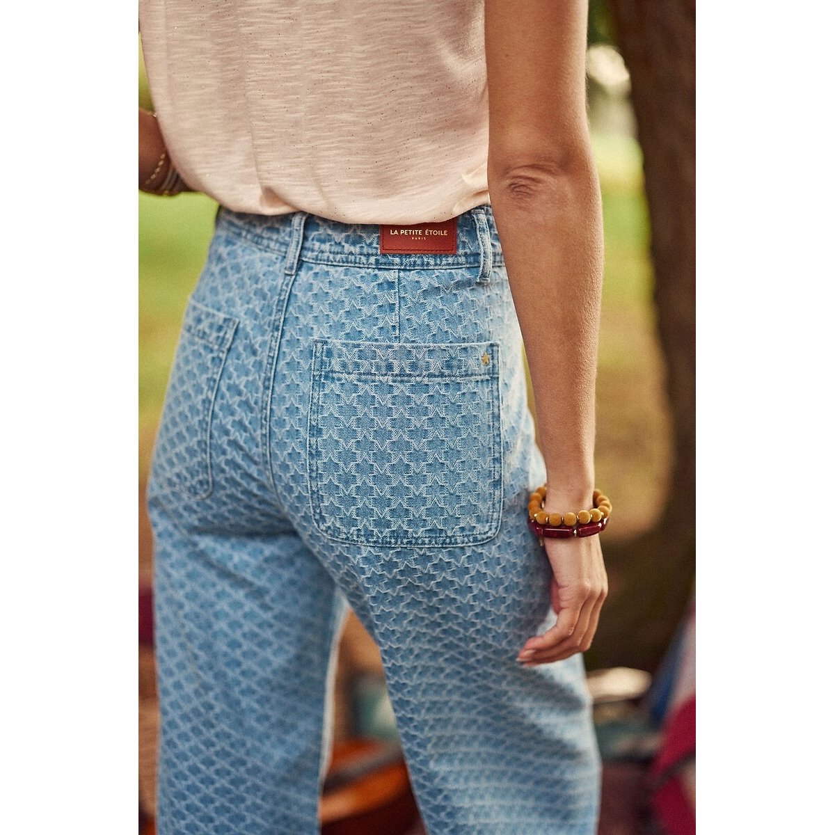 Paphos Printed Straight Jeans with Wide Leg stonewashed, LA PETITE ETOILE