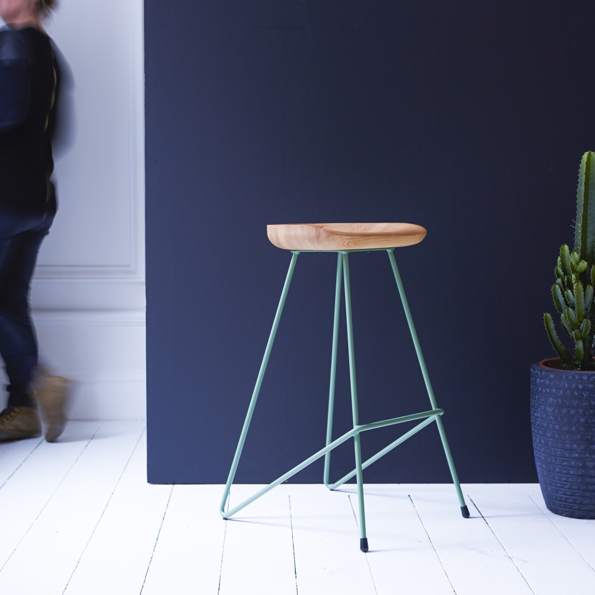 Tabouret de bar en Frêne, MARI vert, TIKAMOON