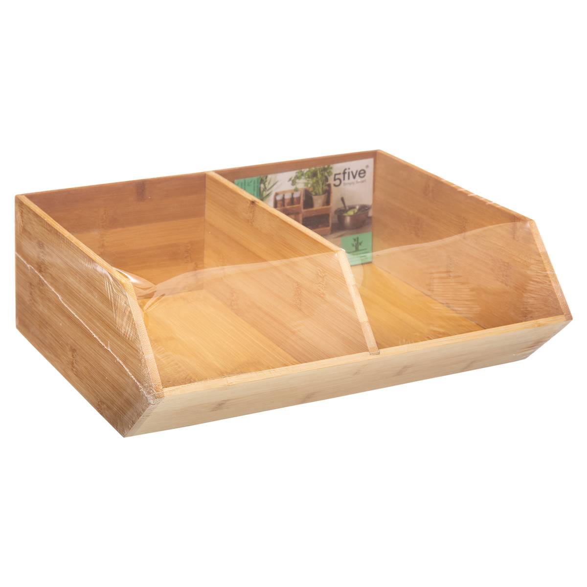 Organiseur 2 bacs BAMBOU beige, 5FIVE SIMPLY SMART
