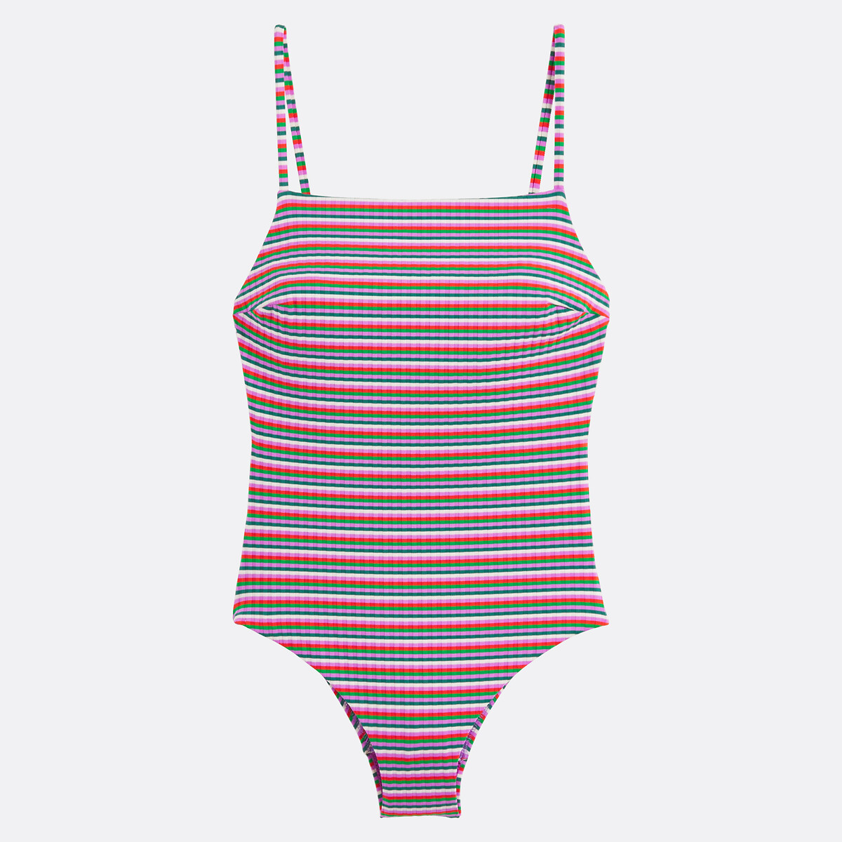 Maillot de bain 1 pièce, à rayures, en maille côtes plates, Signature HELENA rayures multicolore, LA REDOUTE COLLECTIONS
