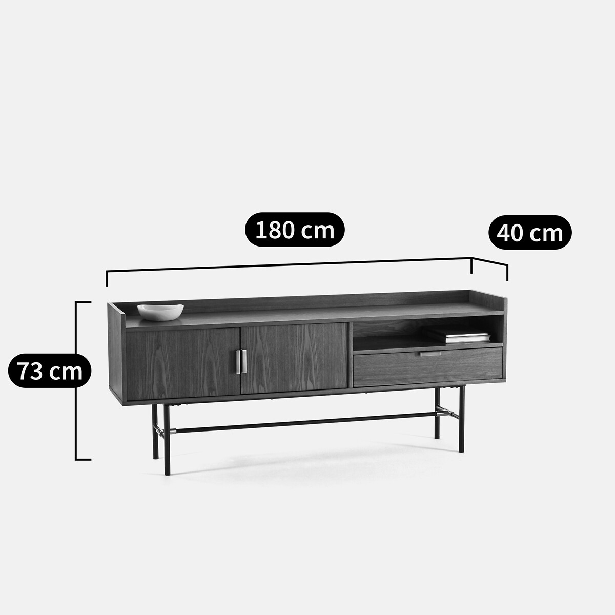 Sideboard Botello nussholz, LA REDOUTE INTERIEURS