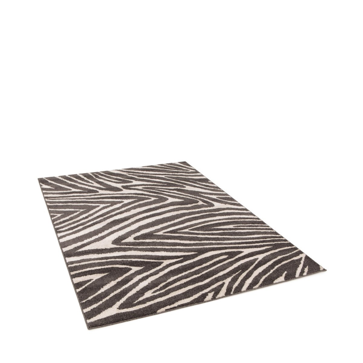Tapis graphique à motif zébré- ZEBRA gris anthracite, DRAWER