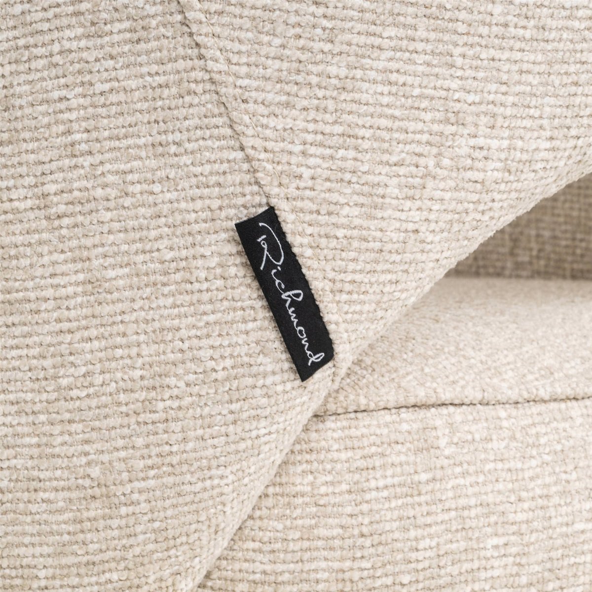 Chaise de salle à manger pivotante en polyester biscotti beige clair texturé, RECOLLECTION