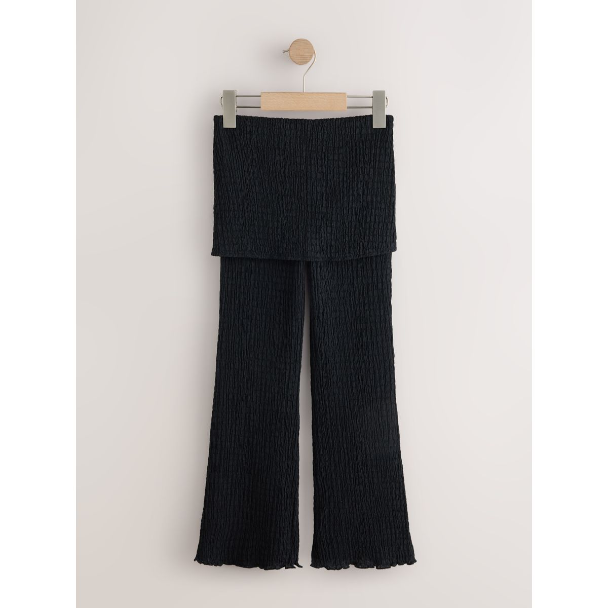 Pantalon évasé avec jupe superposée noir, NEXT