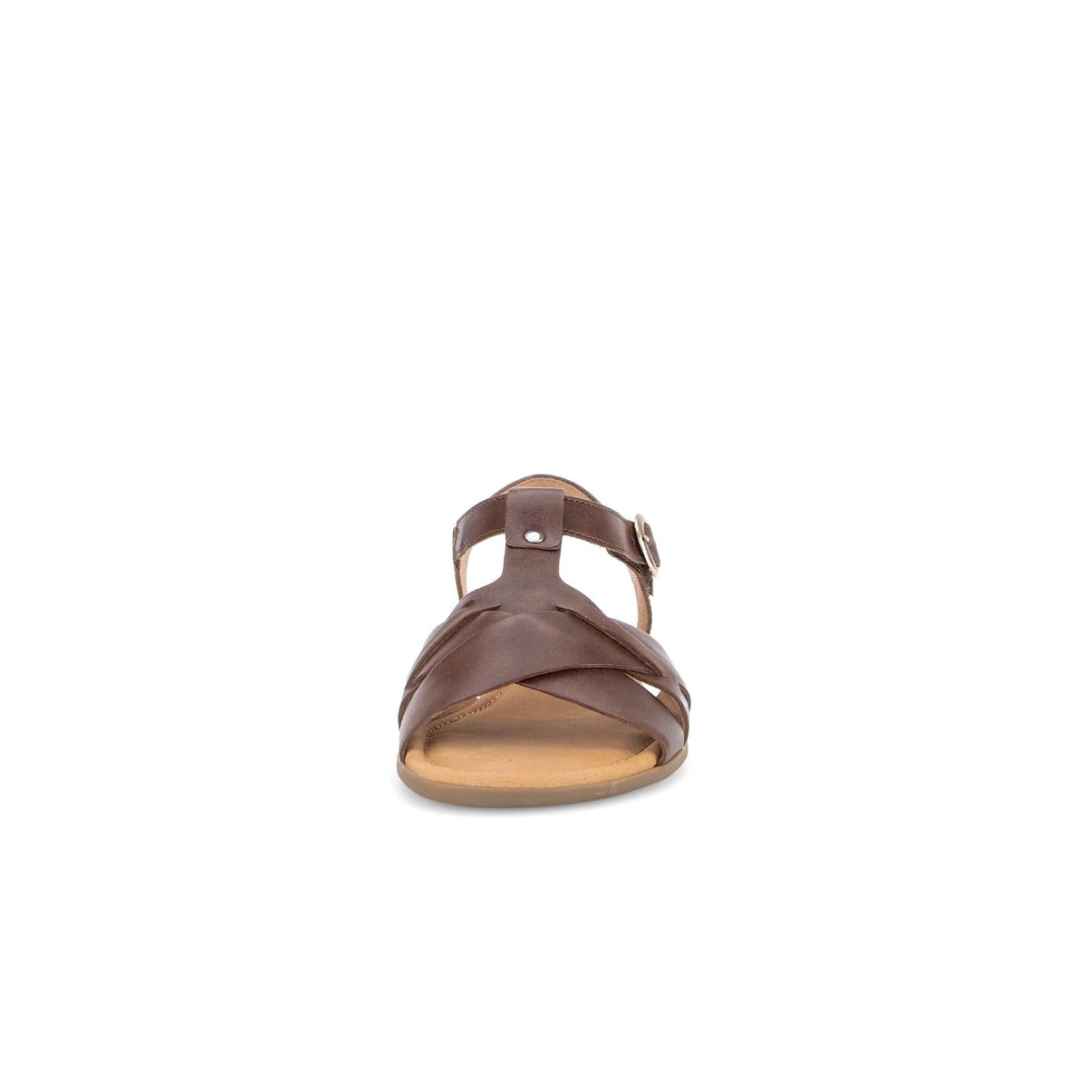 Sandales en cuir à talon décroché marron, GABOR