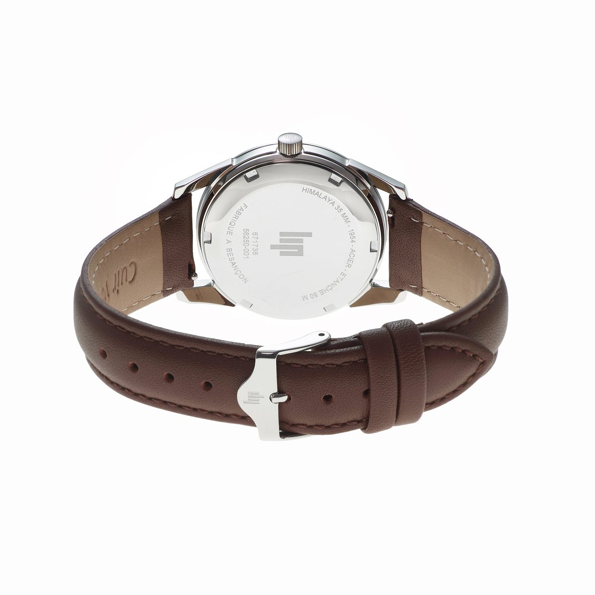 Montre Analogique HIMALAYA argenté bleu foncé marron, LIP