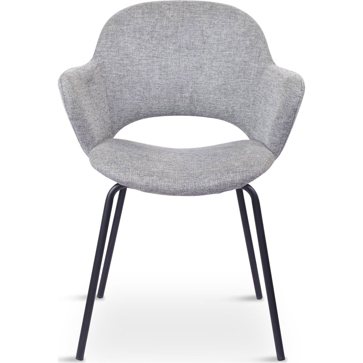 Chaise de repas avec accoudoirs LETTLE gris chiné et noir, RECOLLECTION