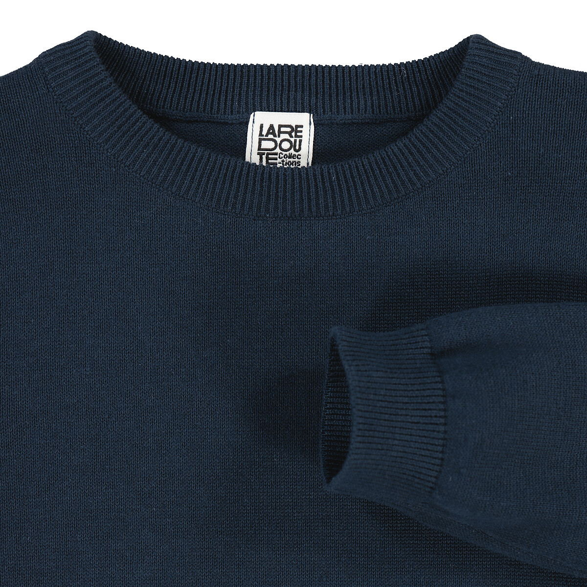 Camisola de gola redonda, em malha fina marinho, LA REDOUTE COLLECTIONS