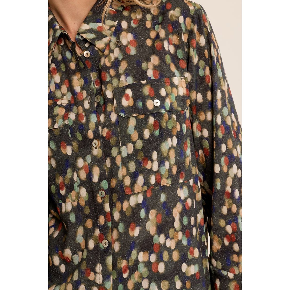 Chemise courte motif pois khaki suzie, MOLLY BRACKEN