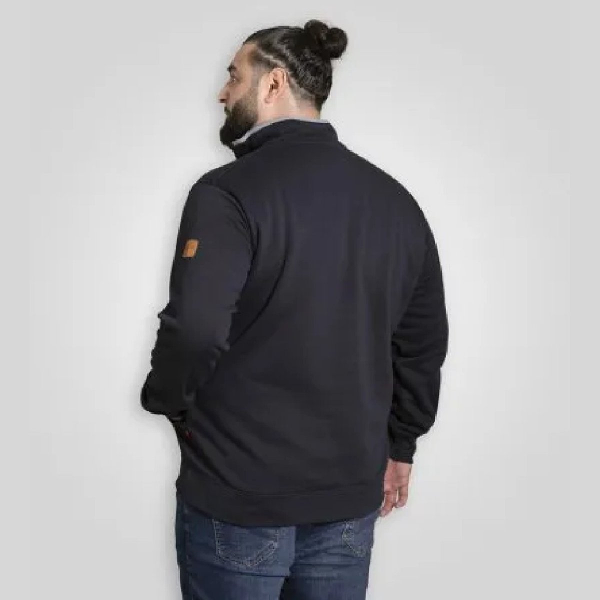Sweat à col montant zippé motif/style logo brodé RUSSEL noir, DUKE