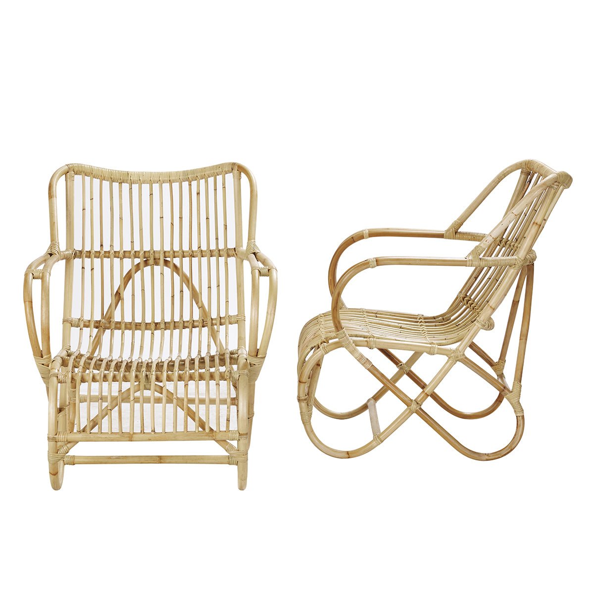 Lot de 2 fauteuils en rotin PAOLA naturel, BERAH GETAH