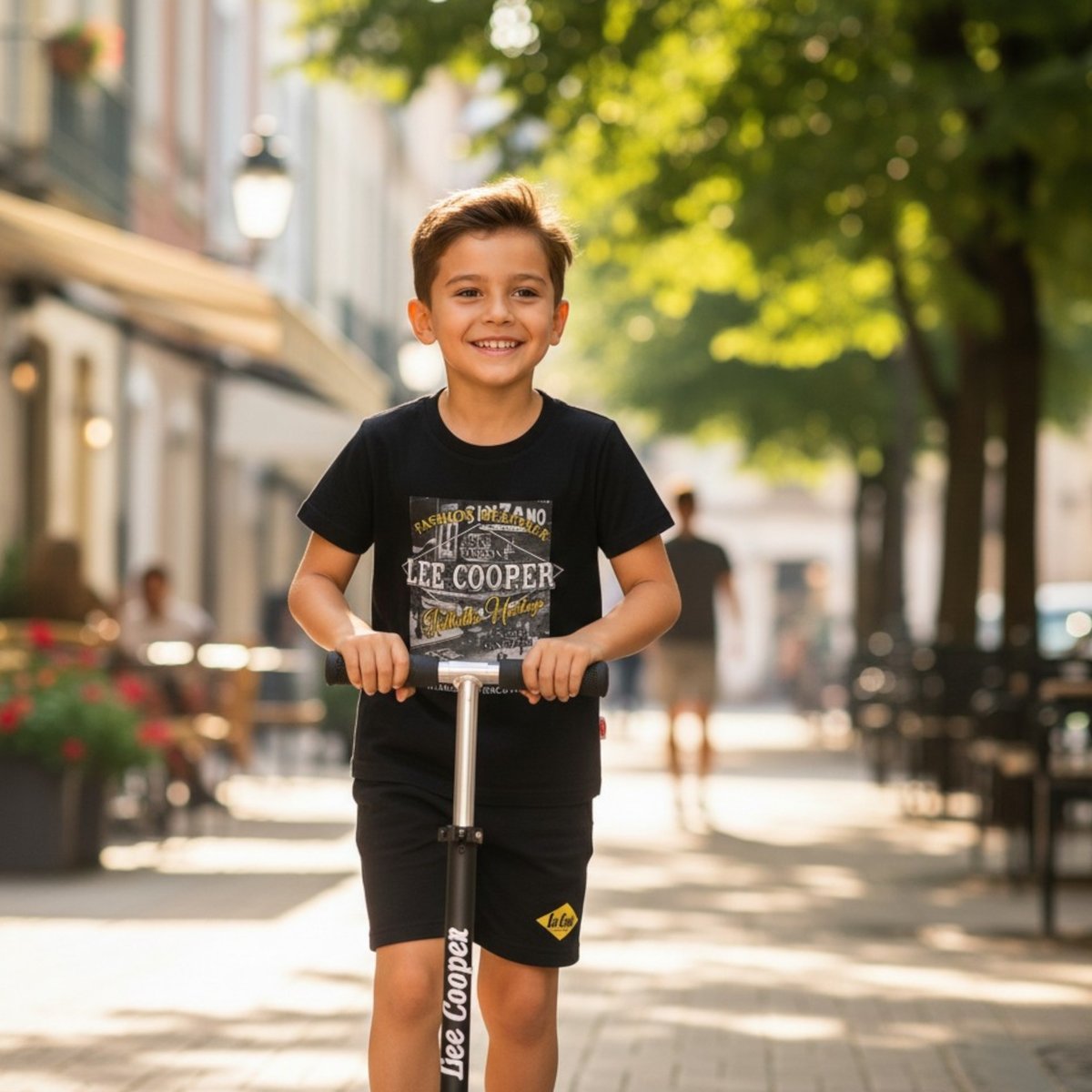Ensemble t-shirt imprimé et short HOLIDAY noir, LEE COOPER