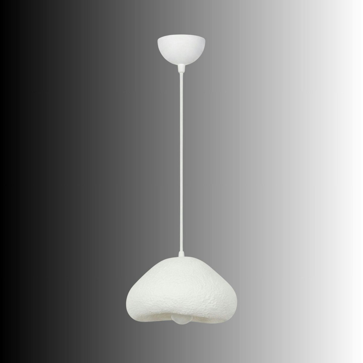 Suspension blanche design organique 1 abat-jour 32 cm NOXIS blanc, PIER IMPORT