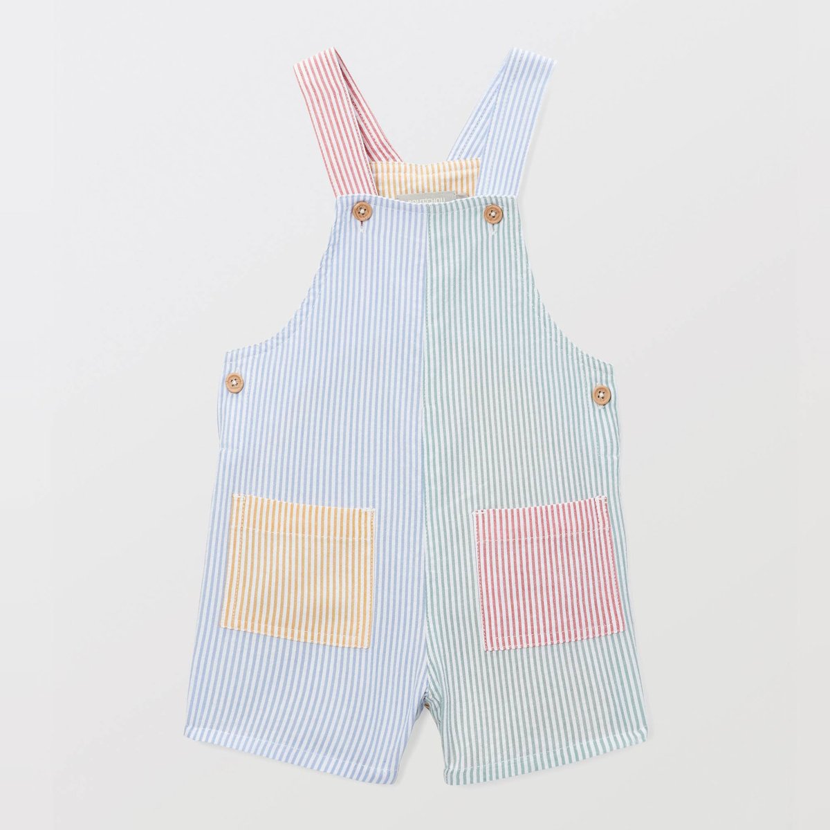 Salopette courte rayée en coton BIO GOTS eclat, BOUT'CHOU
