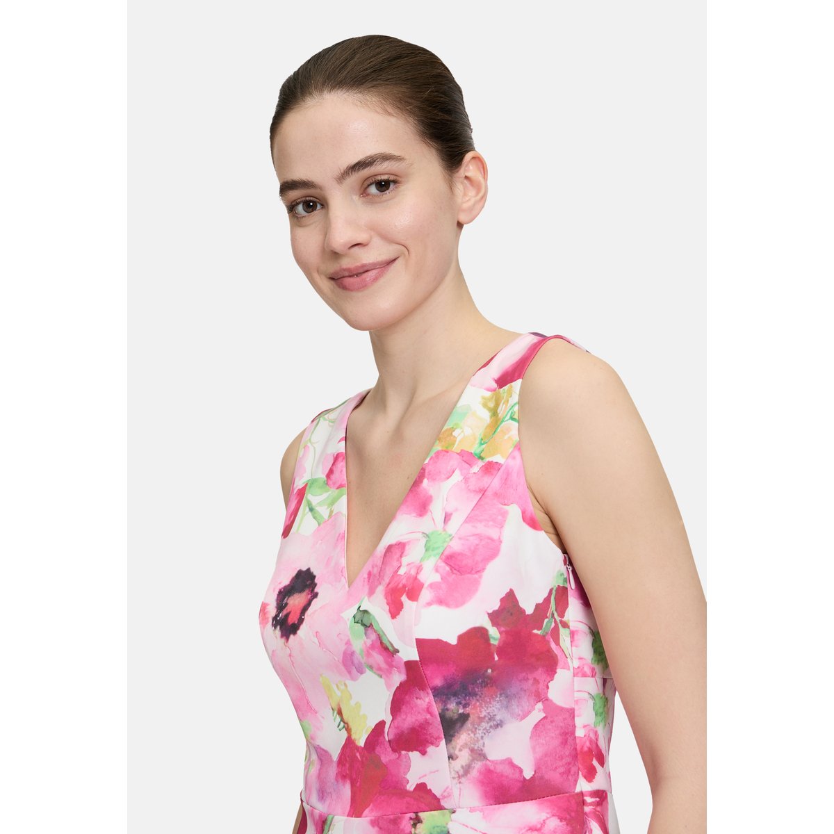 Robe de cocktail à imprimé à fleurs cream/rosé, VERA MONT