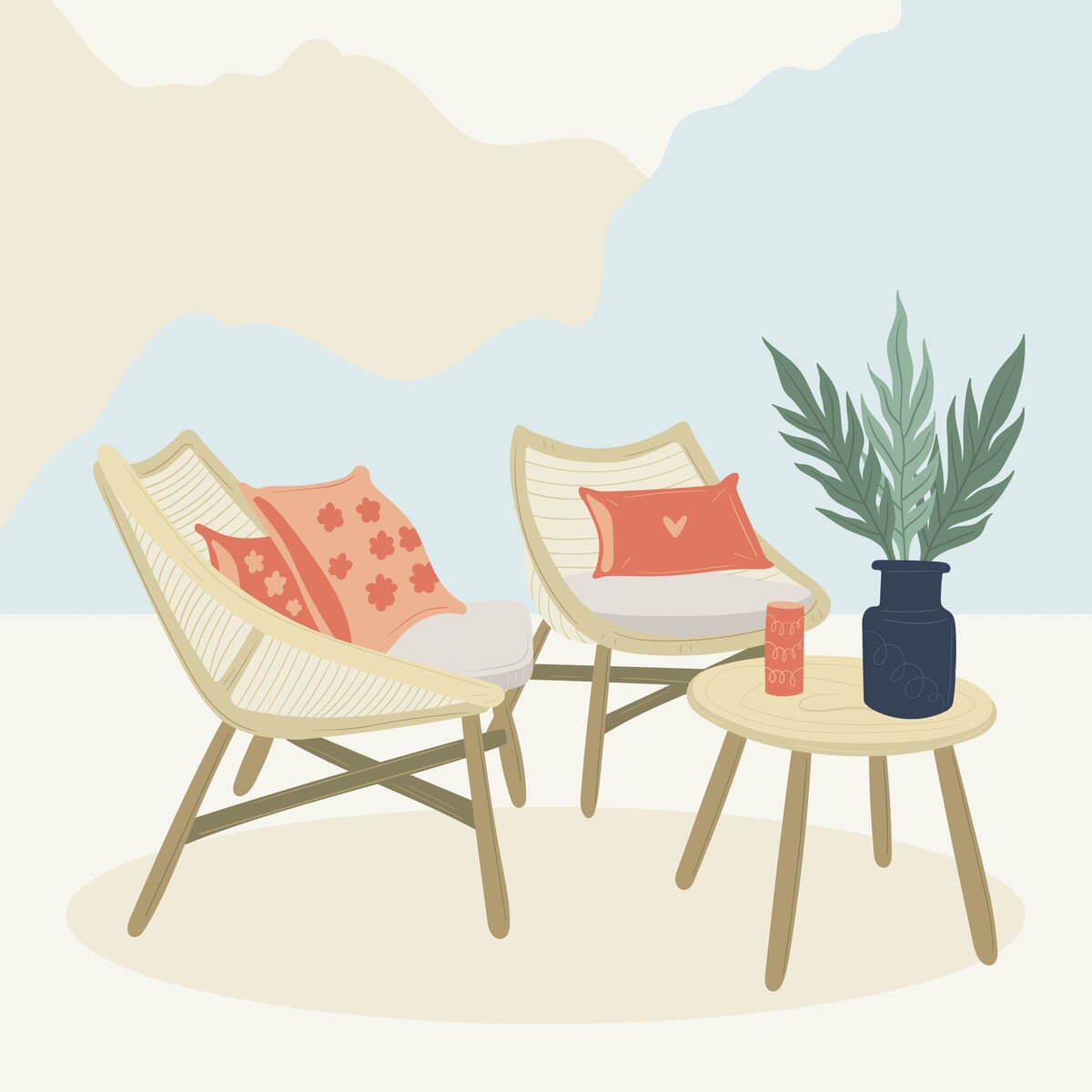 Tableau Mural Chaise Et Jardin ILLUSTRATION tableau en verre, CEANOTHE