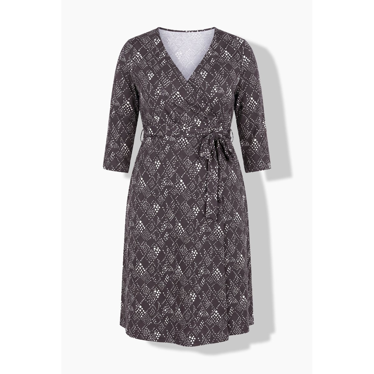 Robe portefeuille en jersey acajou, ULLA POPKEN
