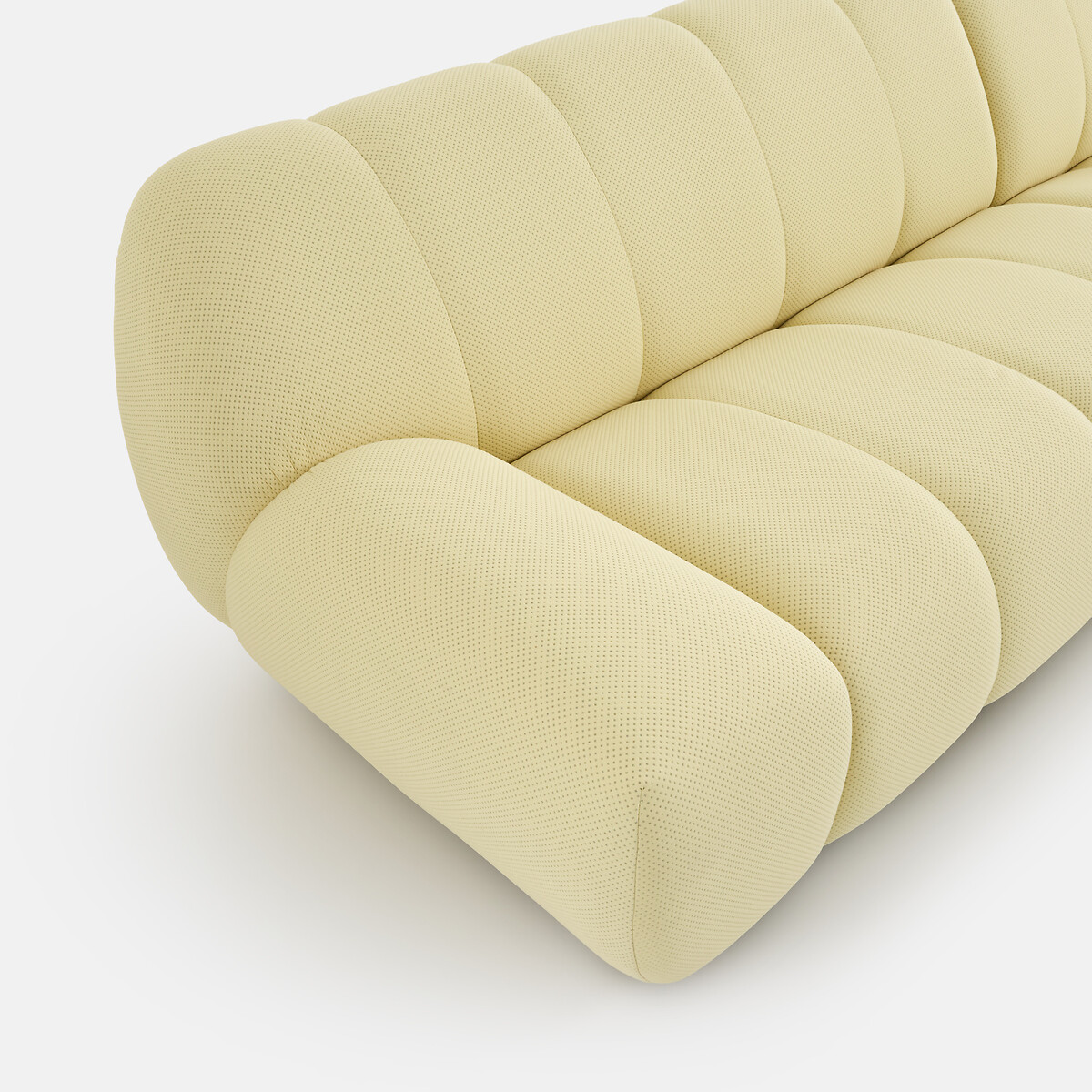 Canapé d'angle droit, 4 places, en tissu matelassé, NURIA jaune, LA REDOUTE INTERIEURS