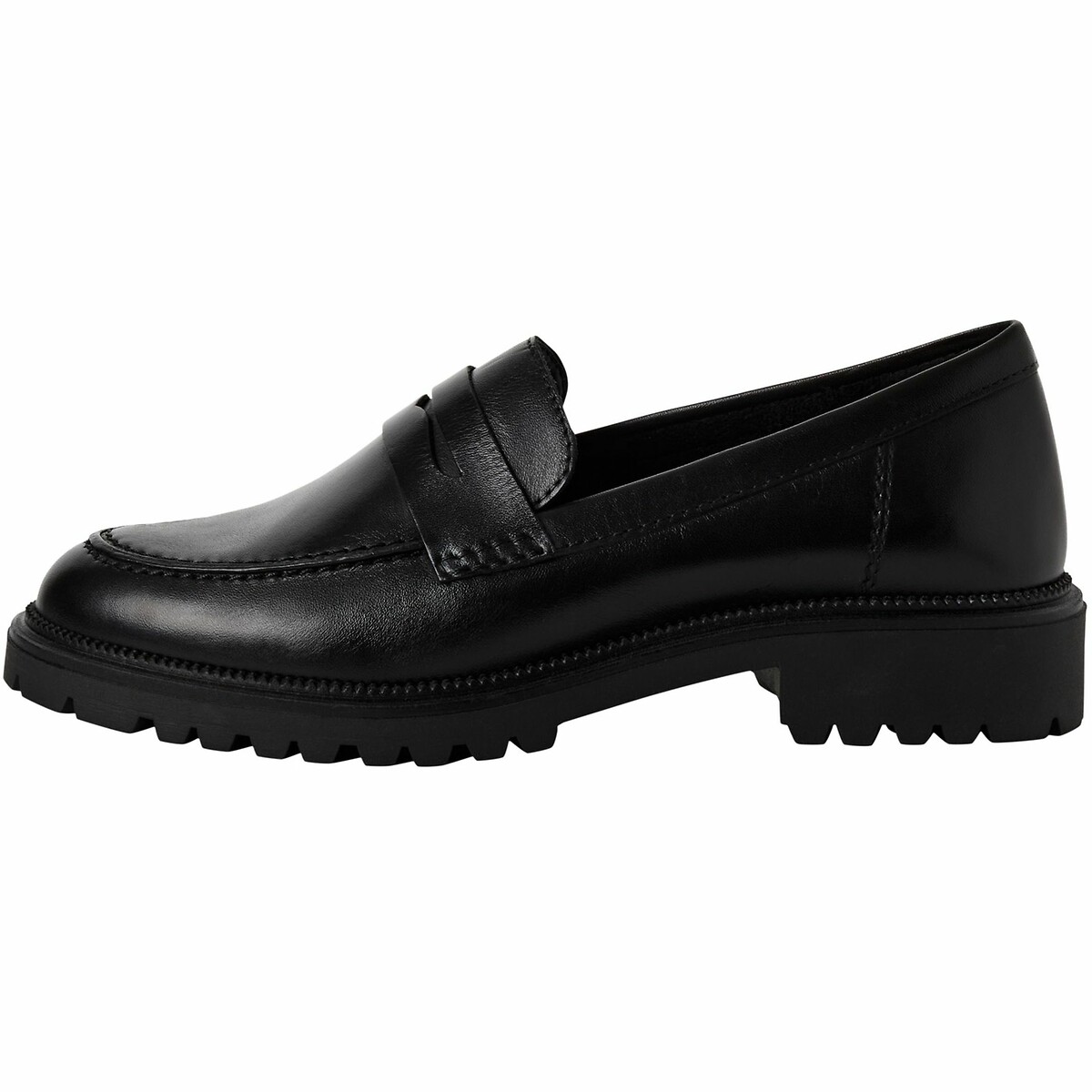 Mocassins en cuir noir, TAMARIS