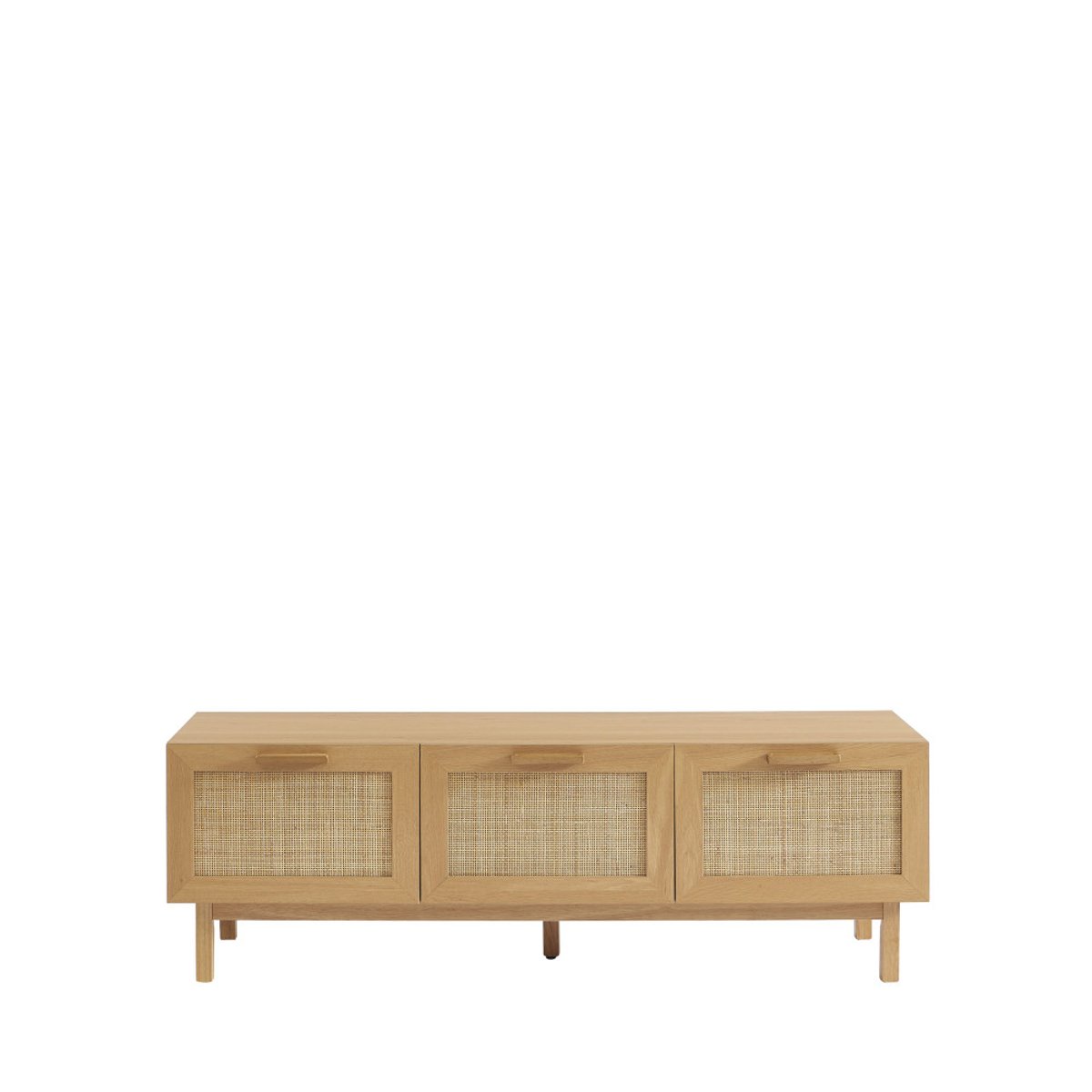 Banc d'entrée avec rangement à chaussures en bois et cannage L140cm- JUNE bois clair, DRAWER