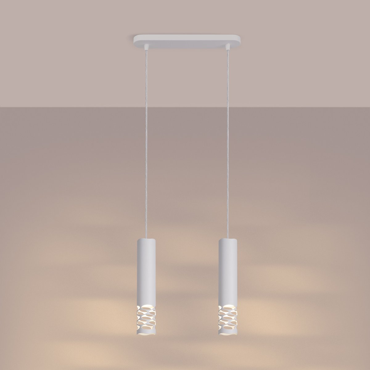 Suspension Acier Blanc GU10 2 Liro blanc, EDEN