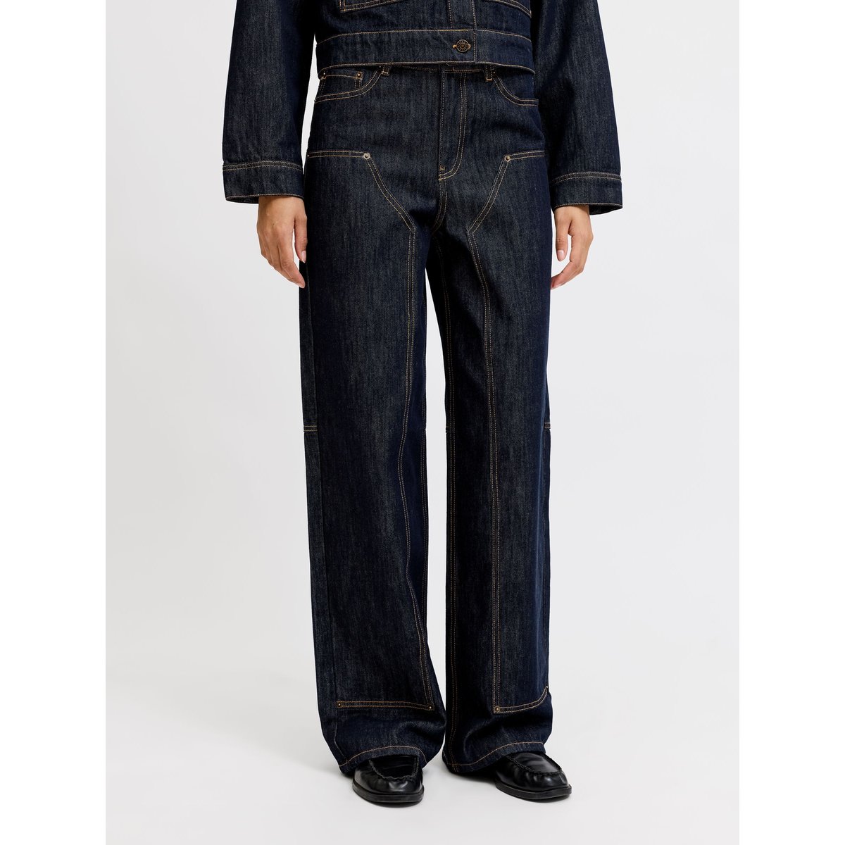 Jean À Coupe Large dark blue denim, JJXX