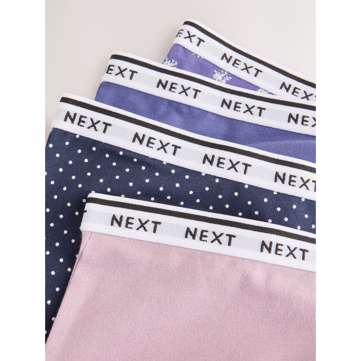 Culotte en coton à logo, lot de 4 bleu à fleurs, NEXT