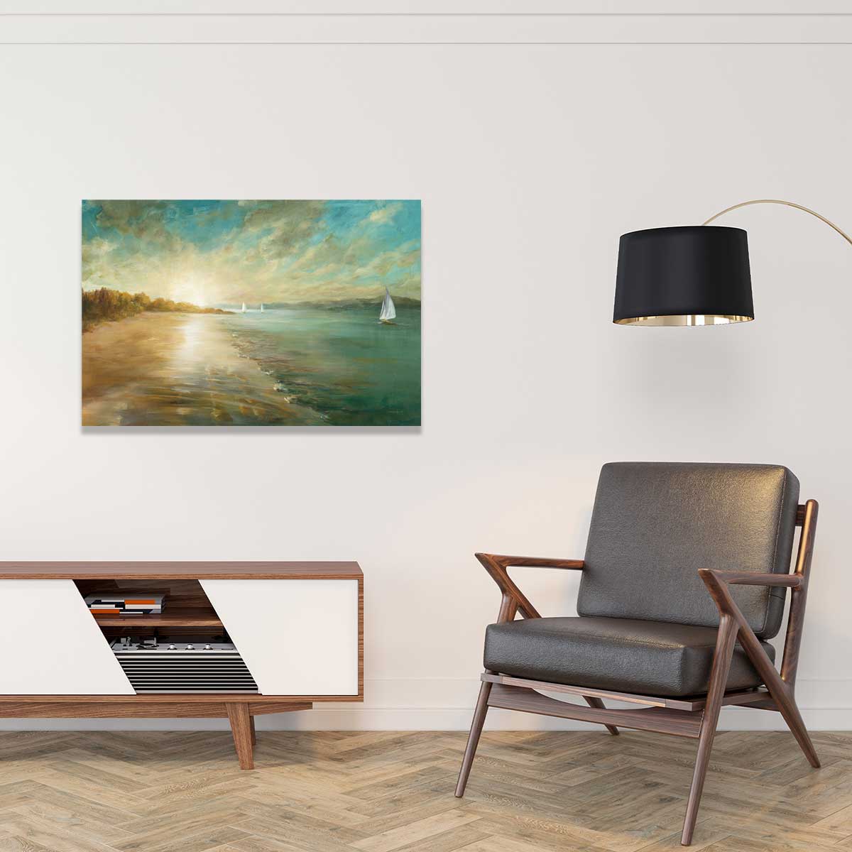 Tableau paysage lueur côtière tableau alu dibond, HEXOA