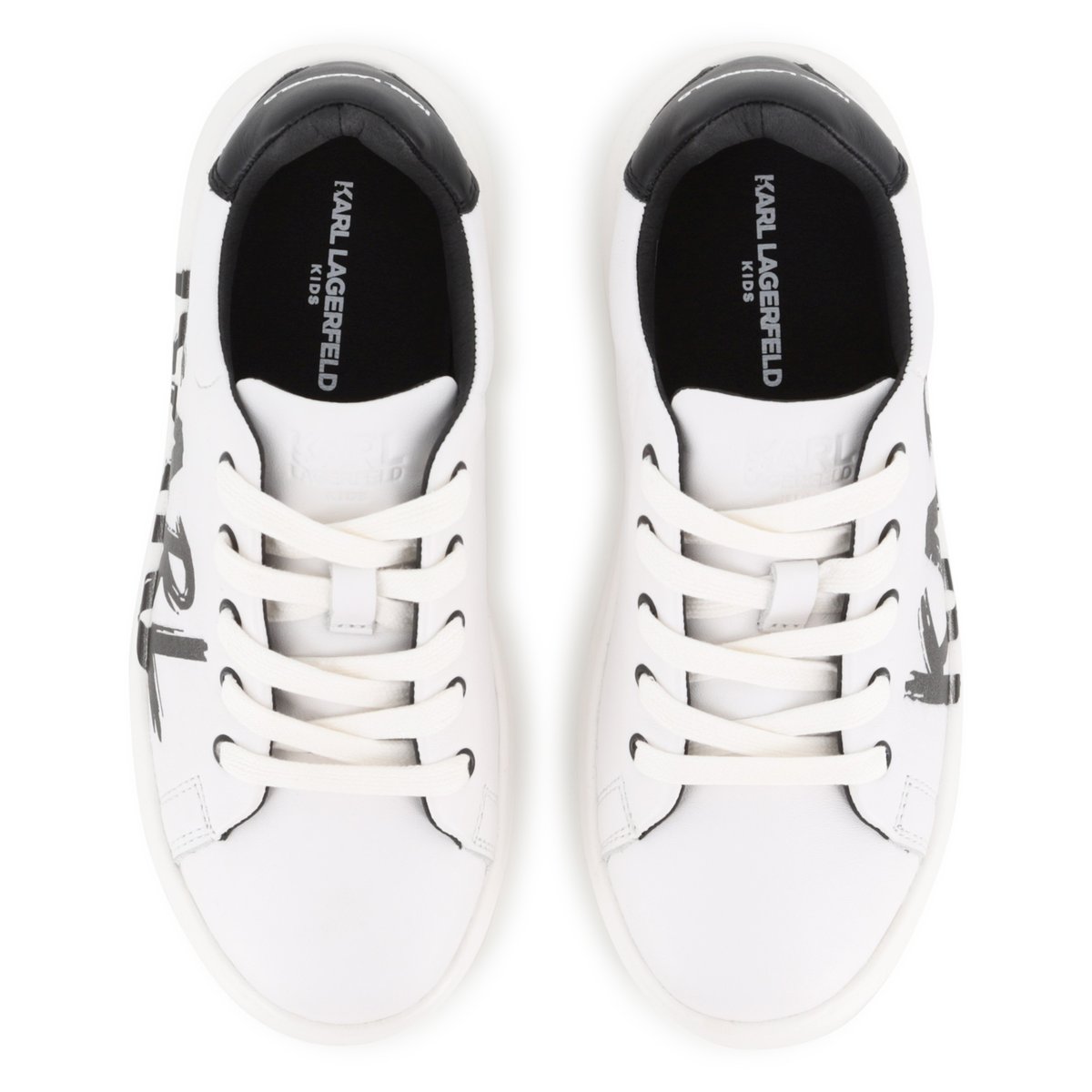 Baskets basse à lacets blanc, KARL LAGERFELD KIDS