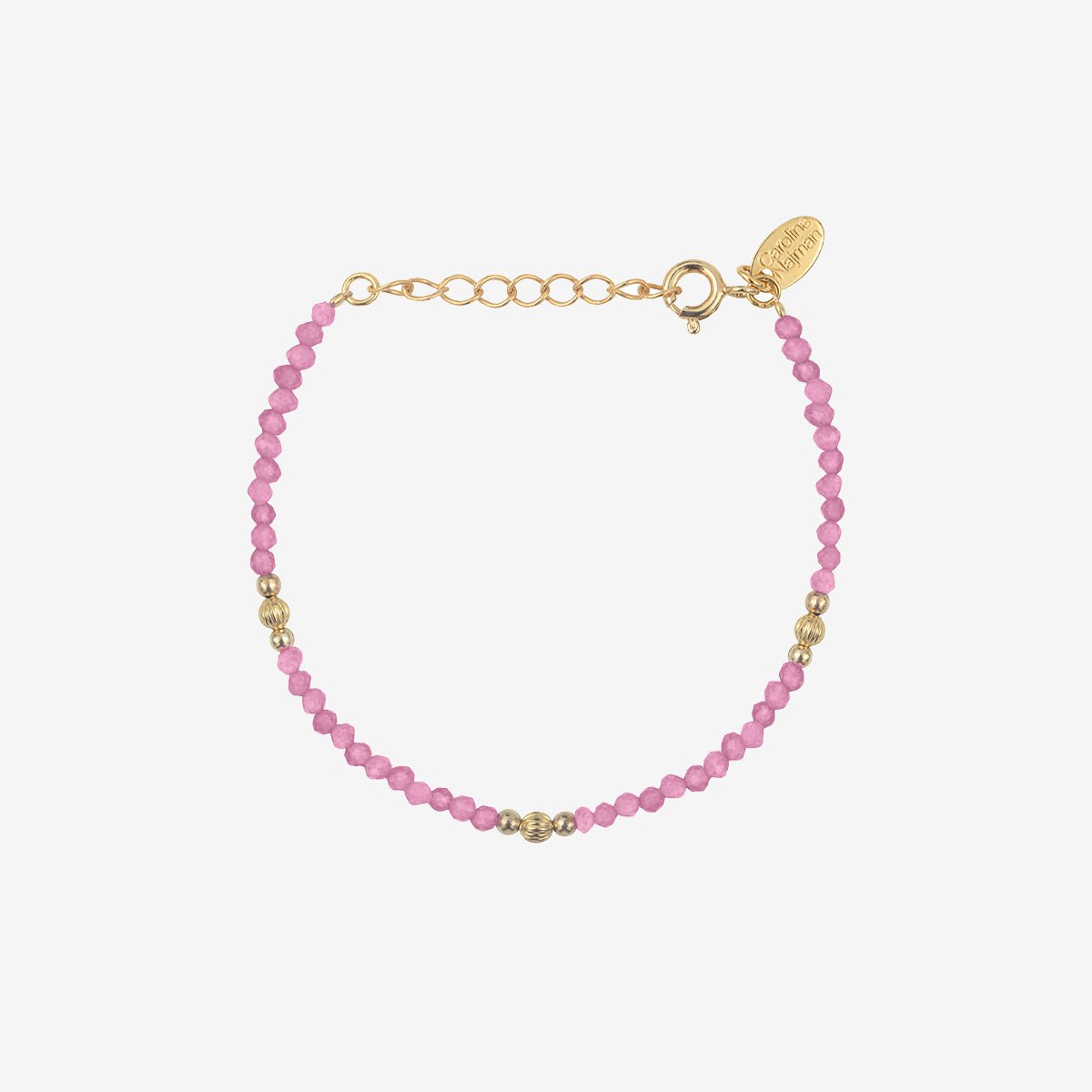 Bracelet doré tourmaline rose - jeri rose, CAROLINE NAJMAN
