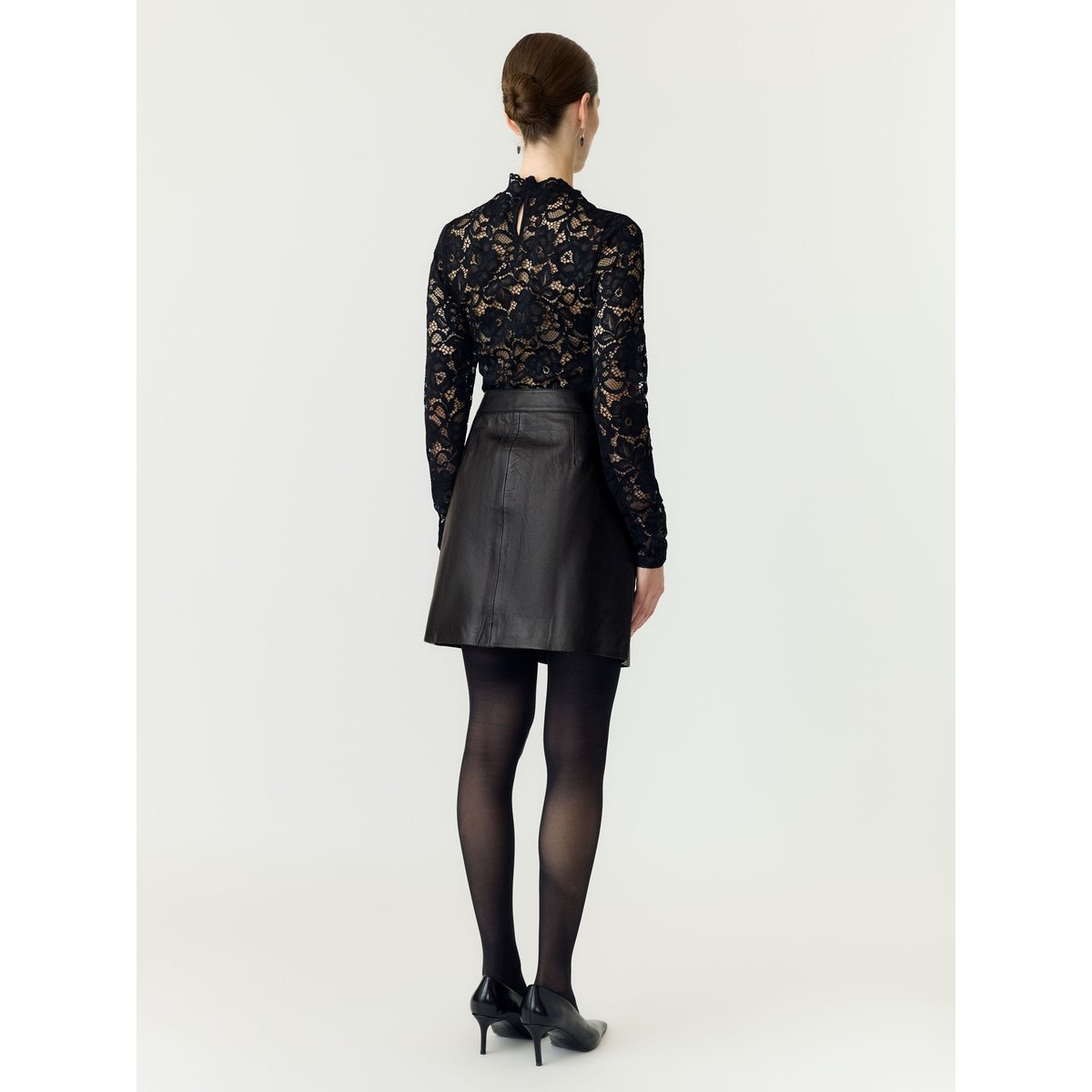 Mini-Jupe En Cuir black 3, YAS