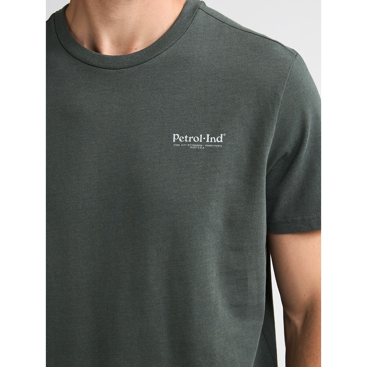 Crew Neck Short Sleeve T-Shirt dark green, PETROL INDUSTRIES