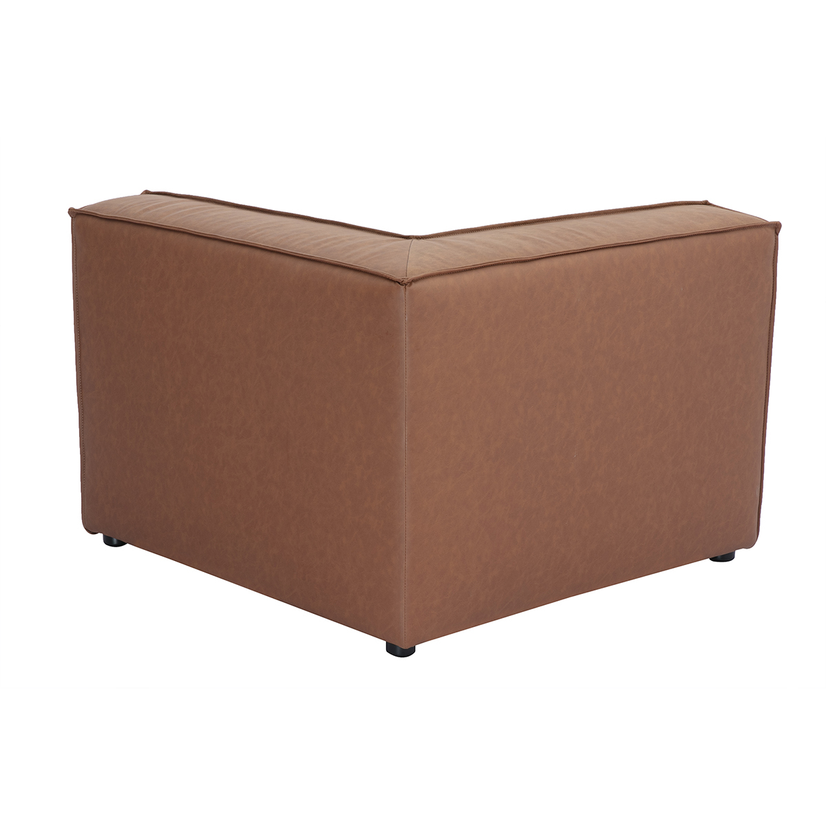 Module d'angle central pour canapé en tissu chenille beige SPLIT marron, MILIBOO