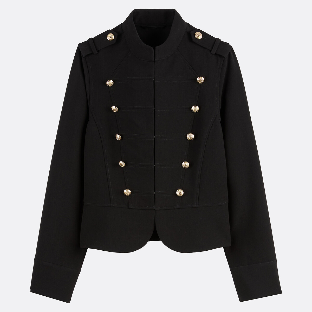 Veste esprit officier, coupe cintrée, stretch noir, LA REDOUTE COLLECTIONS