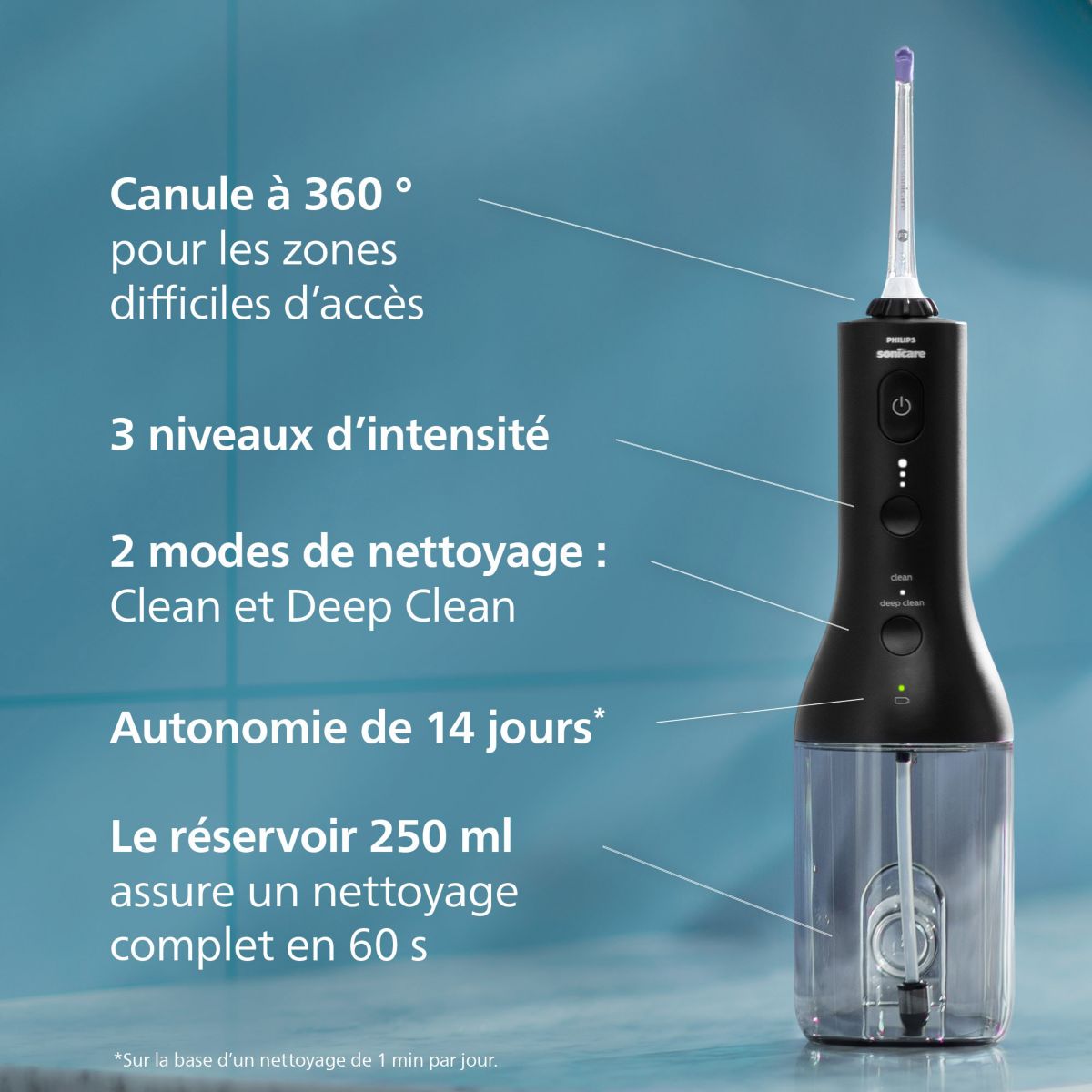 Hydropulseur Sonicare Powerflosser 3000 HX3826/33 sans fil couleur unique, PHILIPS