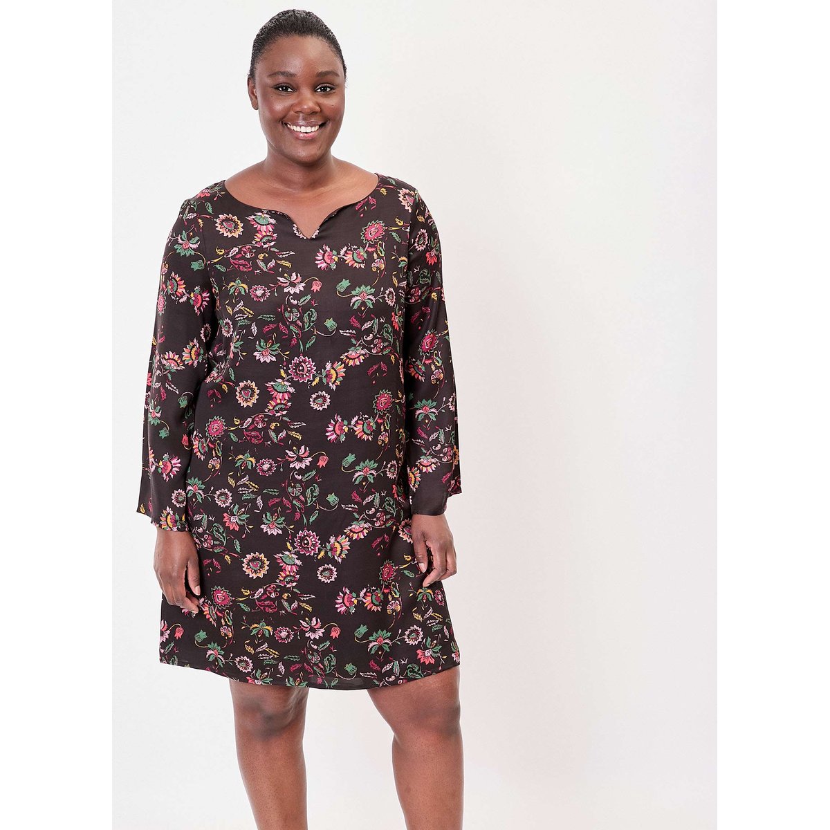 Robe fluide satinée trapèze DOLI noir nokomi, LA FIANCÉE