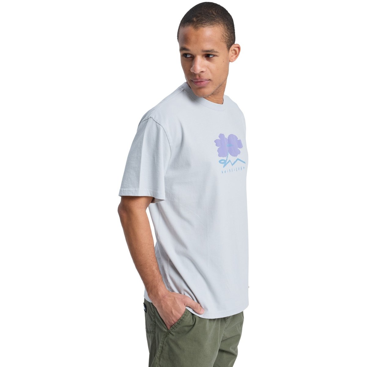 T-Shirt à manches courtes STRUCTURED FLOWER gris micro chip, QUIKSILVER