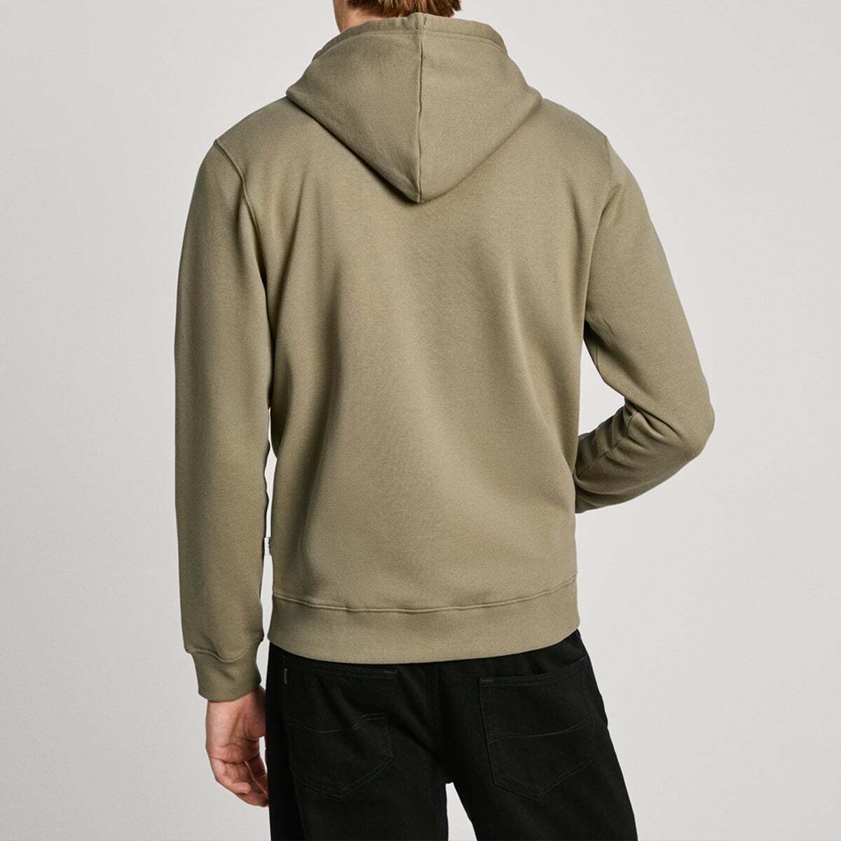 Sweat zippé à capuche vert safari, PEPE JEANS