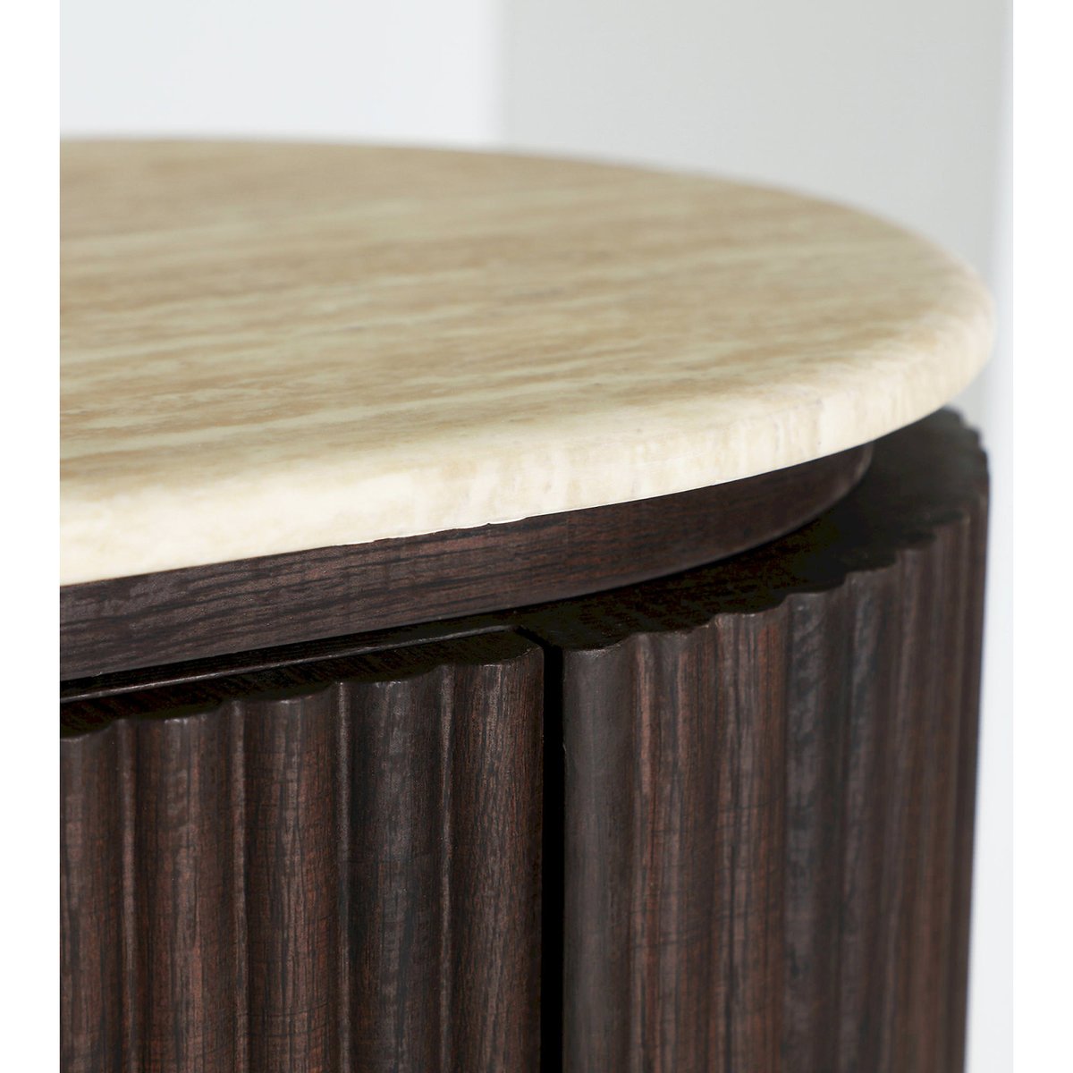 Buffet contemporain bois rainuré verona brun et beige, RECOLLECTION