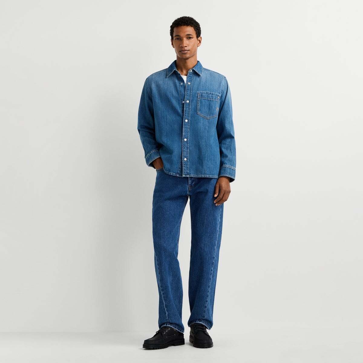 Surchemise À Coupe Décontractée En Denim 11oz bleu rigid denim, PEPE JEANS