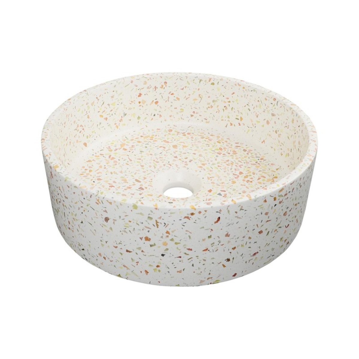 Vasque à poser ronde en terrazzo 36cm ADALA beige, MOB IN