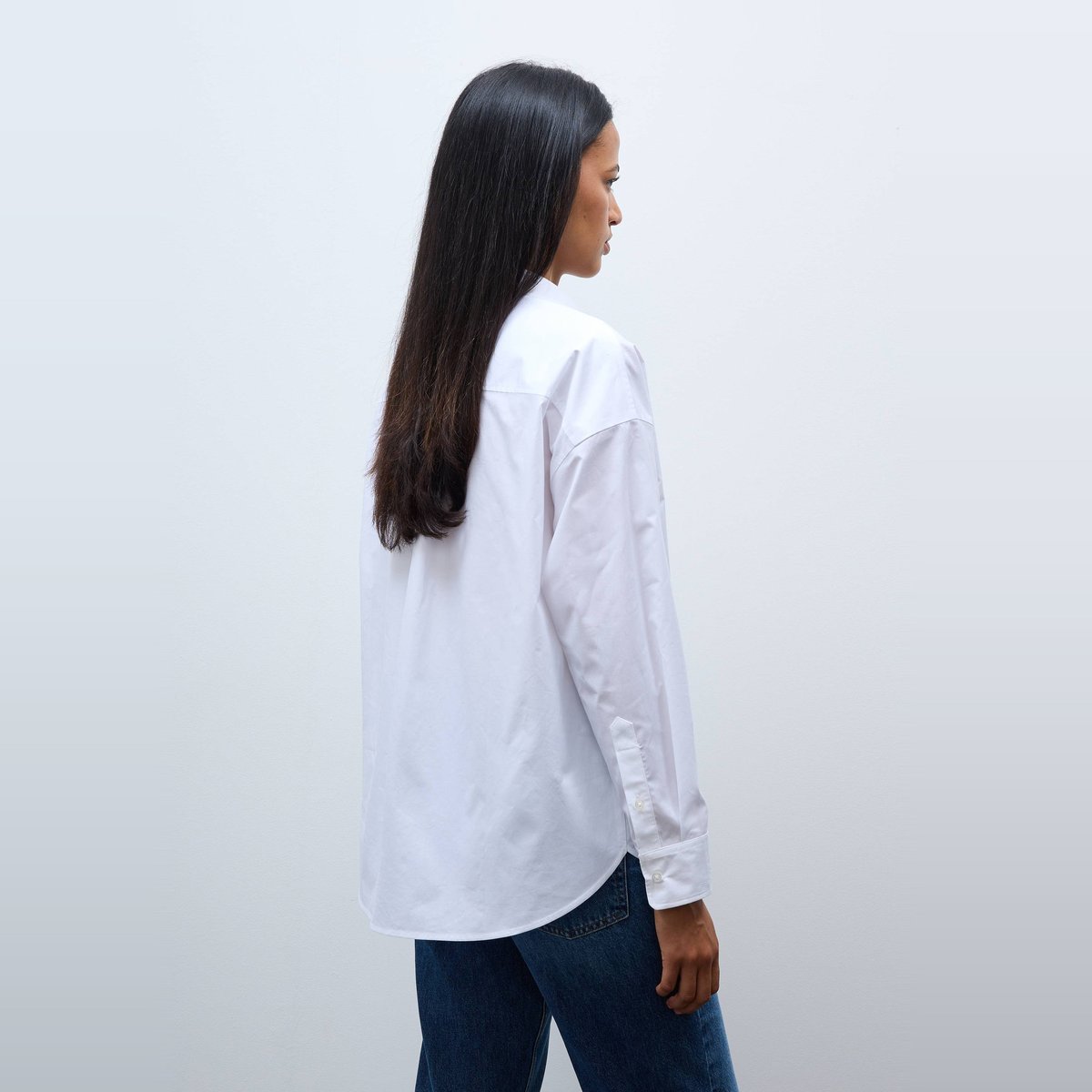Blouse manches longues en coton BIO GOTS blanc, MONOPRIX