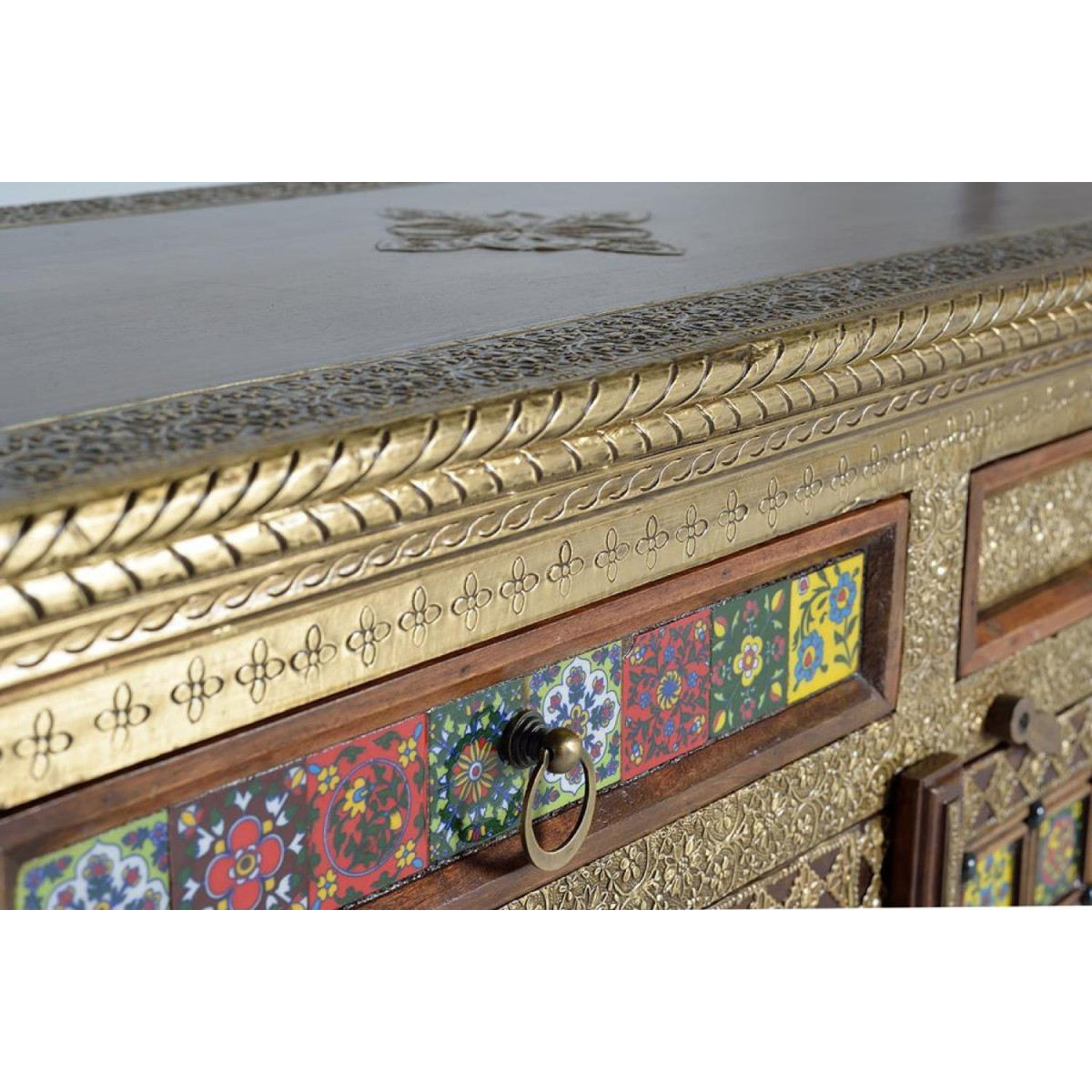 Buffet 3 tiroirs bronze - PHILOMÈNE or, DECORATION D’AUTREFOIS
