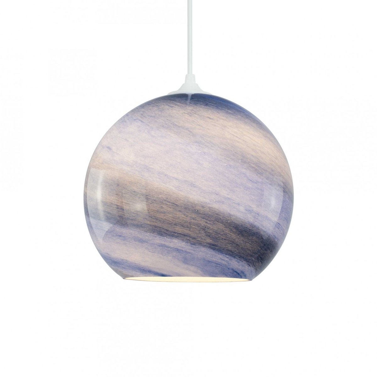 Suspension en verre soufflé, ASTROLIS PMLampe à poser en verre et métal, ASTROLIS bleu, C-CREATION