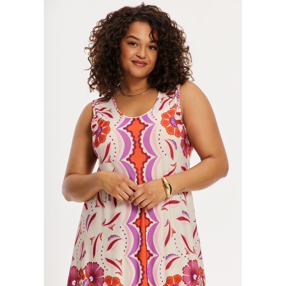 Robe imprimée orange, YOEK