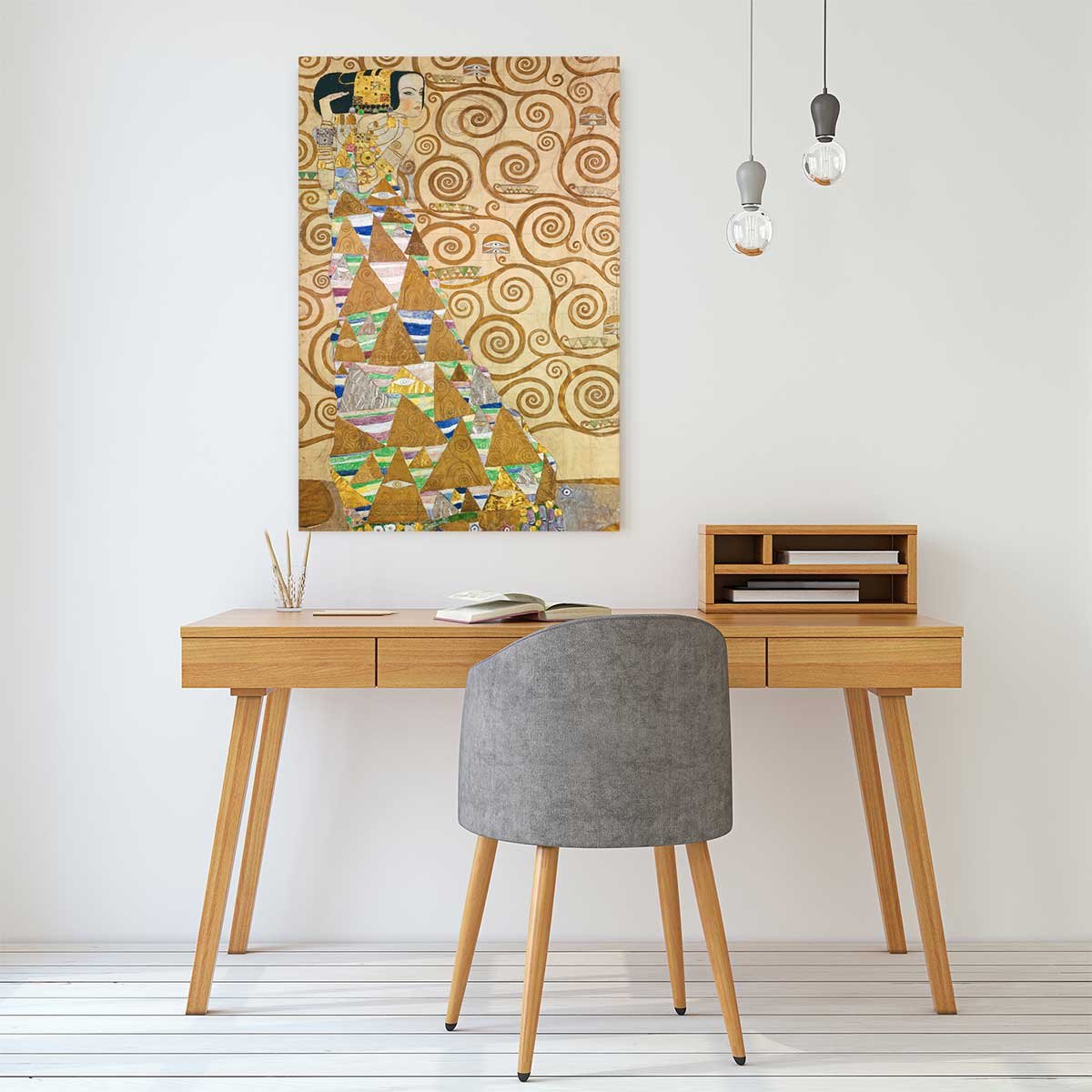 Tableau célèbre Klimt Expectation tableau alu dibond, HEXOA