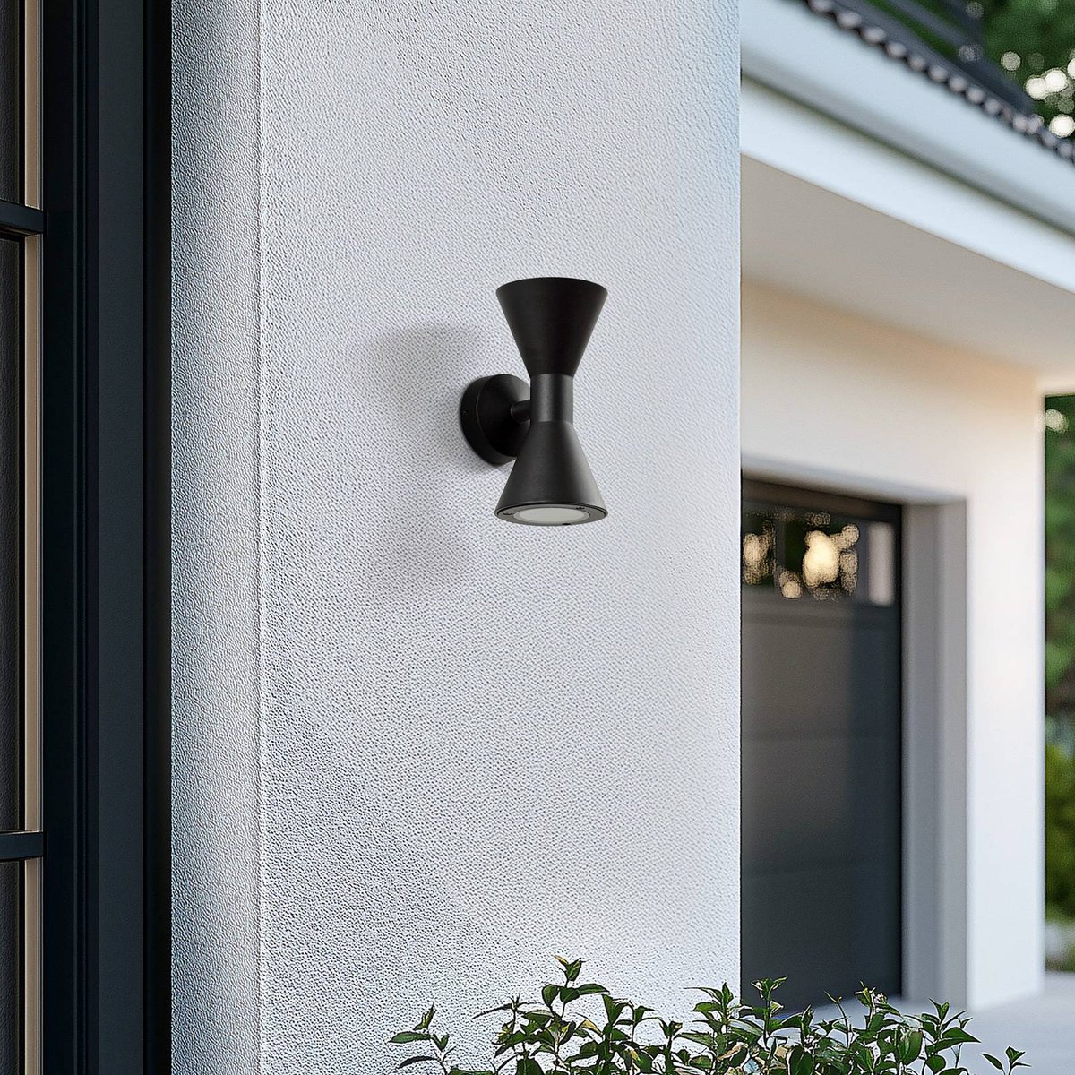 Applique extérieure en aluminium moderne noir, LUCANDE