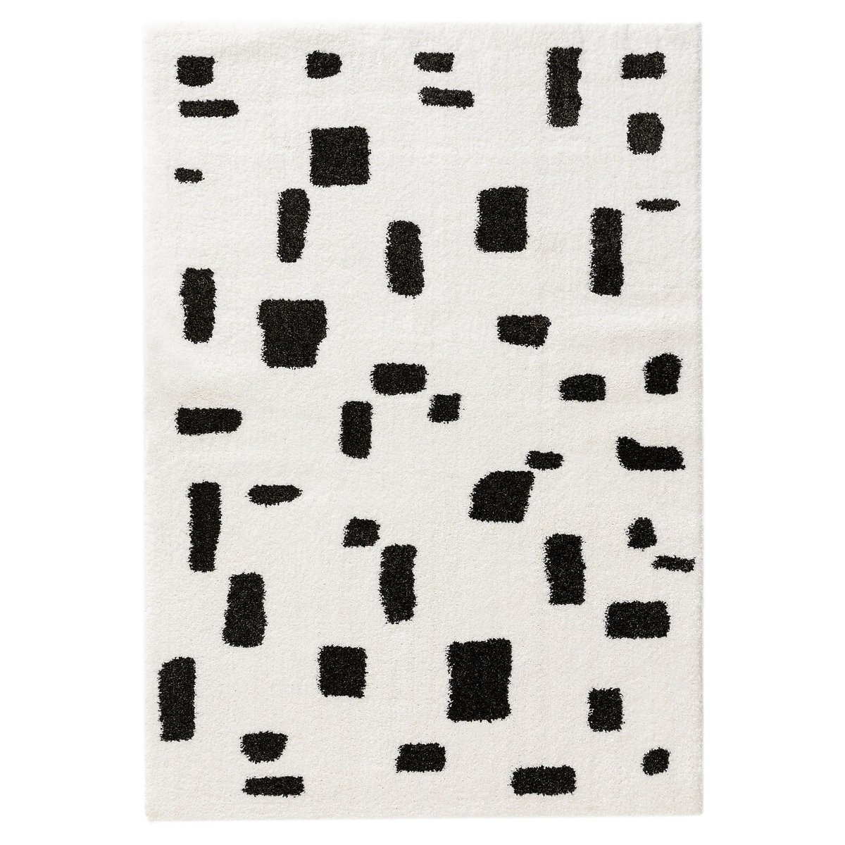 Tapis à poils longs LOUISE noir/blanc, BENUTA