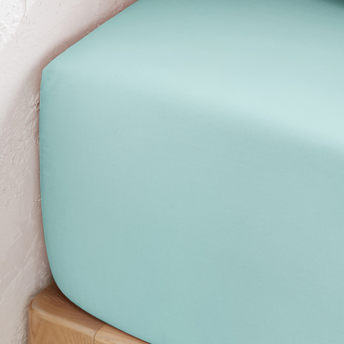 Lenzuolo con angoli tinta unita cotone bio, balza 30cm, Scenario celadon, LA REDOUTE INTERIEURS