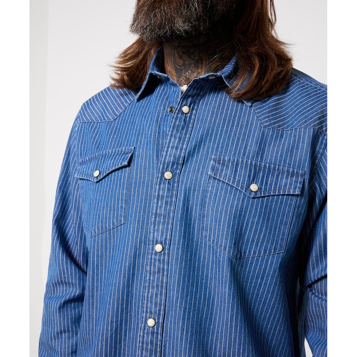 Chemise en Jean à Rayures Yardline bleu, JOE BROWNS